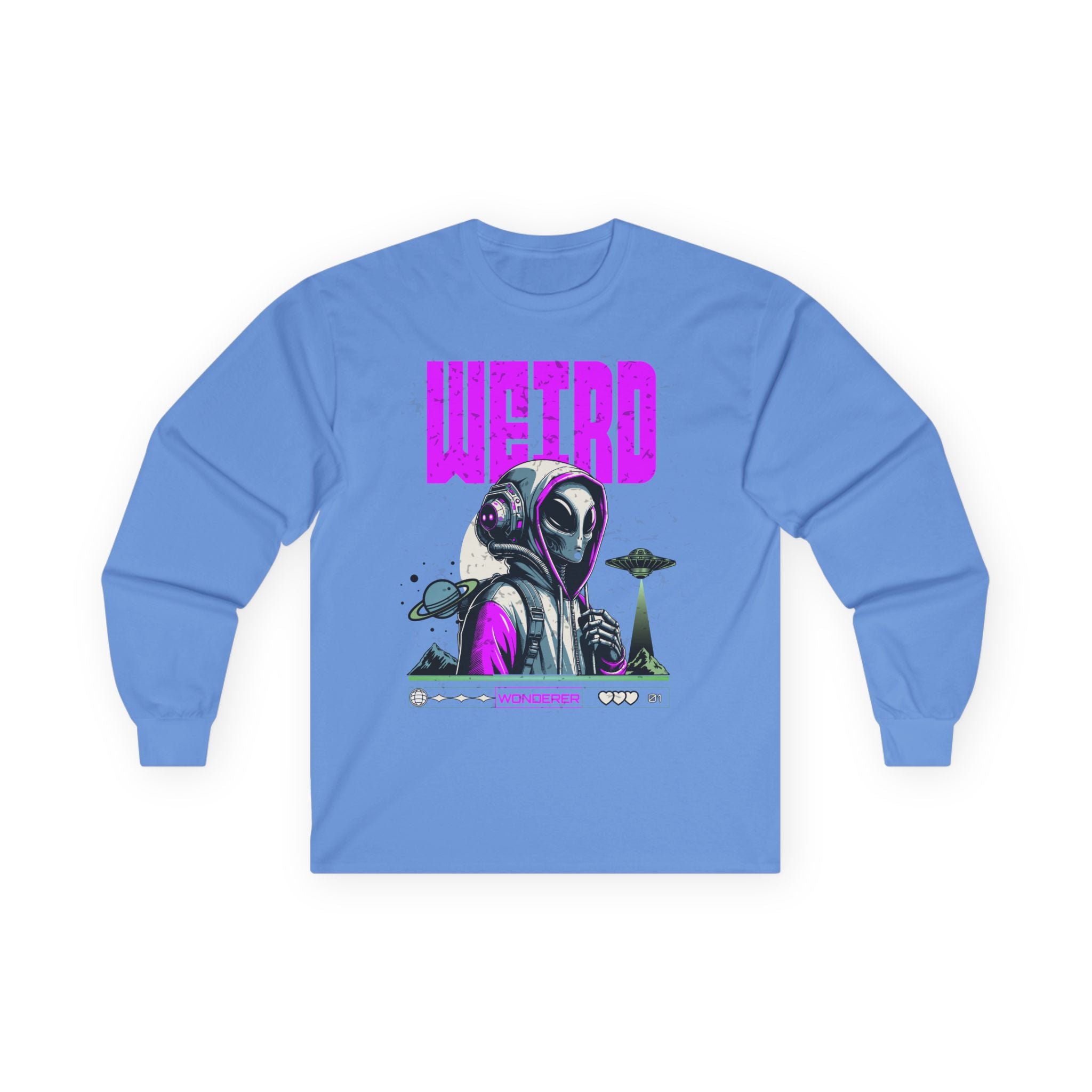 Weird - Unisex Ultra Cotton Long Sleeve Tee (Front) - Damned Threads